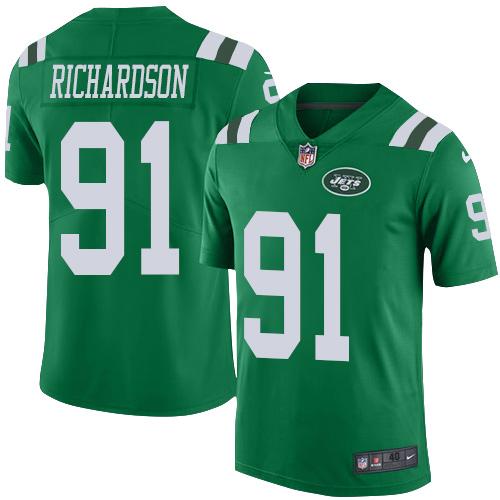 Nike Jets #91 Sheldon Richardson Green Men's Stitched NFL Elite Rush Jersey - Click Image to Close